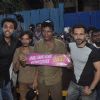 Emraan Hashmi poses with Rickshaw drivers at the Promotions of Ungli