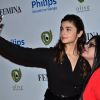 Alia Bhatt clicks a selfie with a fan at the Launch of Femina's New Cover
