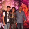 Sanjay Kapoor, Sonakshi Sinha and Boney Kapoor pose for the media at the Song Launch of Tevar