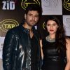 Mannara Chopra and Karanvir Sharma pose for the media at the Music Launch of Zid