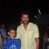 Prabhu Deva poses with his son at the Special Screening of Action Jackson