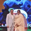 Boman Irani poses with Amitabh Bachchan at the NDTV Cleanathon