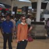 Neha Dhupia poses for the media at Airport
