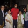 Abhishek Bachchan  poses with guests at Jamnabai Narsee School