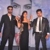 Ali Fazal, Sapna Pabbi and Gurmeet Choudhary pose for the media at the Music Launch of Khamoshiyan