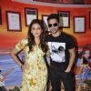 Varun Dhawan and Huma Qureshi pose for the media at the Promotions of Badlapur on 93.5 Red FM