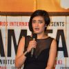 Akshara Haasan interacts with the audience at the Trailer Launch of Shamitabh