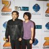 Sudesh Bhosle poses with Son Siddhanta Bhosle at the Celebration of 75 years of Musical Genius - R.D