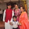 Sonu Nigam with wife Madhurima and and Son Nevaan at Rahul Thackeray's Wedding Ceremony