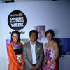 Neha Dhupia, Preveen Sinha and Kalki Koechlin pose for the media at Jabong Online Fashion Week
