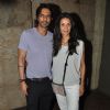Arjun Rampal and Mehr Jesia Rampal poses for the media at the Special Screening of Roy