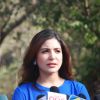 Anushka Sharma was snapped giving media bytes at the Promotions of NH10 on Savdhaan India