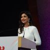 Shilpa Shetty interacts with the audience at Brand Vision India 2020 Awards