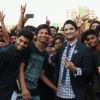 Sushant Singh Rajput poses with fans at the Fashion Show Inspired by Detective Byomkesh Bakshy!