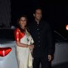 Sulaiman Merchant poses with wife at Tulsi Kumar's Wedding Reception