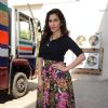 Sophie Choudry poses for the media at the Press Conference of Dharam Sankat Mein