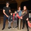 Hrithik Roshan poses with Family at the Airport while leaving for a family trip at Maldives