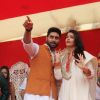 Abhishek Bachchan and Aishwarya Rai Bachchan were snapped at Gudi Padwa Celebrations