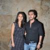 Ritesh Sidhwani poses with his wife at the Special Screening of Detective Byomkesh Bakshy!