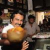 Nawazuddin Siddiqui poses with a muffin at the Launch of Ritesh Batra's 'Poetic License'