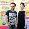 Emraan Hashmi and Amyra Dastur pose for the media at the Promotions of Mr. X in Delhi