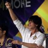Shah Rukh Khan cheering up his Team for the 1st Match
