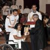 Ravindra Jain receiving Padma Shree Award from Honourable President Pranab Mukherjee