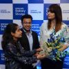 Huma Qureshi interacts with people at Samsung Mobile Launch