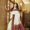 Kritika Kamra wearing Bollywood Style Maroon Ande Off White Colour Art Silk Printed Saree
