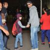 Hrithik Roshan poses for the media at Airport