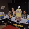 VJ Andy and Elli Avram poses for the media at the Premier of Minions