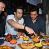Riteish Deshmukh and Pulkit Samrat were snapped relishing delicacies at Mohammed Ali Road
