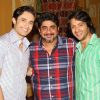 Birthday Boys Dhruv Bhandari and Rafi Malik pose with Rajan Shahi at the Bash