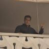 Salman Khan waves to his fans from his balcony during the occassion of Eid