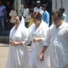 Aadesh Shrivastava's wife, Ayesha Jhulka and Lalit Pandit at the Funeral