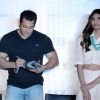 Salman Khan Signs the Shoe During the Press Meet of 'Hero' in Gurgaon