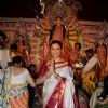 Sushmita Sen Poses for Media at Durga Pooja