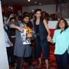 Deepika Padukone and Ranveer Singh along with Malishka during Promotes Bajirao Mastani at Red FM