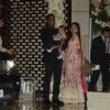 Dhoni was snapped with wife and daughter at Mukesh and Nita Ambani's Bash