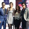 Shah Rukh Khan, Kajol, Kriti Sanon and Varun Dhawan at Press Meet of 'Dilwale' in Delhi