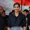 Sonam Kapoor poses for the media at the Promotions of Neerja at Xaviers College
