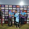 Sohail Khan Present Trophy to the Player at 'Celebrity Cricket League' Match
