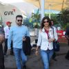 Shilpa Shetty and Raj Kundra were spotted at Airport