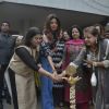Shilpa Shetty lighting the lamp at Jamnabai School