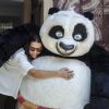 Neha Dhupia Hugs the fat and cute Kung Fu Panda's PO