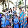Juhi Chawla with Governor Shri Rao and Ak Munshi Yojana Trust's Children
