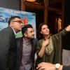 Selfie Time! Boman, Vir and Neha Clicks selfie at Press Meet of 'Santa Banta Pvt. Ltd.'