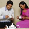 Shubh and Suhani having tea together