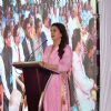 Juhi Chawla gives her speech during her visit at 'Cooper' Hospital