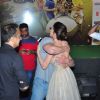Sohail Khan and Amy Jackson hugs each other at Trailer launch of 'Freaky Ali'